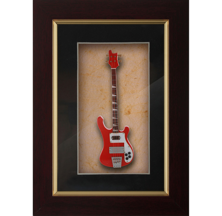 Miniature Red Guitar Ukulele Decorative frame